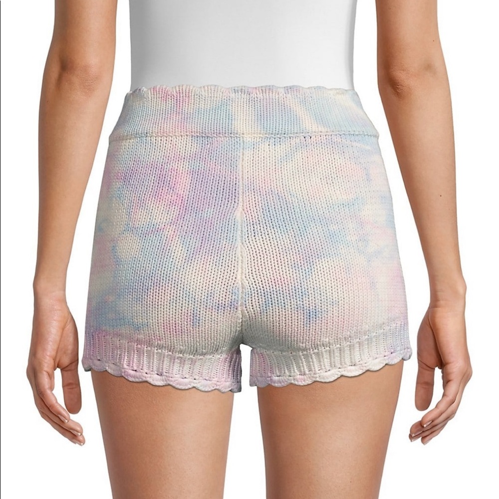 🎀 Karrisa Tie Dye Knit Scallop Shorts, Size L, Pink, White & Blue - Picture 11 of 17